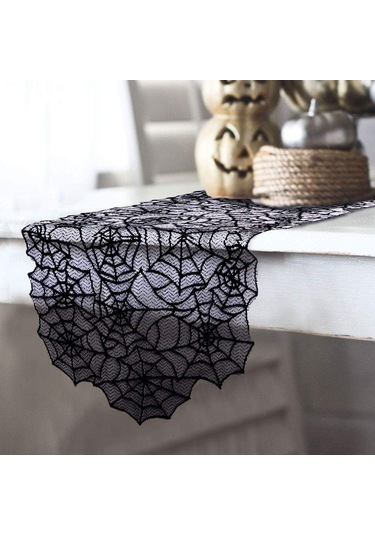 Ximistore9 Karanlık Pentiagram Desenli Polyester Kumaş, Halloween Partileri İçin 244x46 Cm Ateşlik Örtüsü, Kordonlu Lambak Ve Dekoratif Perdeler