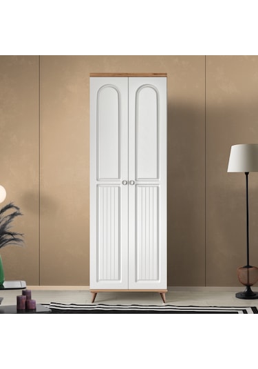 Bohem 2 Kapaklı Komple Mdf Atlantik Çam-beyaz Gardırop