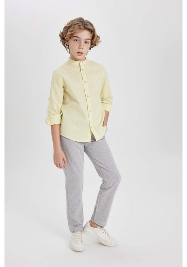 DeFacto Erkek Çocuk Standart Paça Keten Karışımlı Pantolon Z1706A624SMGR91