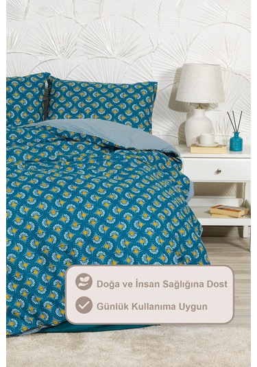 Elart Castor Nevresim Takımı Tek Kişilik 160x220 Cm Yeşil Yeşil