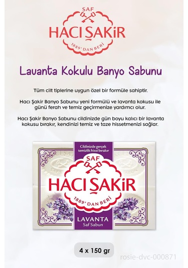 Hacı Şakir Nar 2si 1 Arada Şampuan 500 Ml, Lavanta Kokulu Banyo Sabunu 4 X 150 Gr Ve Rosıe