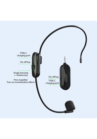 Samdoo 2.4g Kablosuz Kulaküstü Mikrofon + Alıcı, Öğretmenler İçin Büyük Arttırıcı, Ses Genişletici, Profesyonel Konuşma Mikrofonu, Tekli Paket