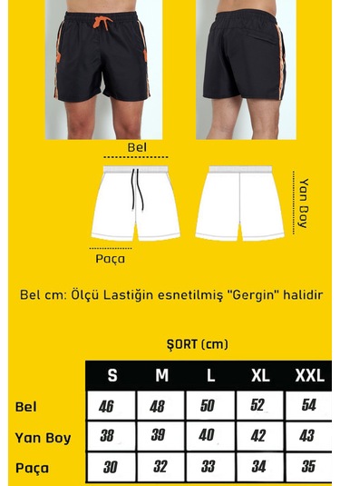 Enrico Ferry Erkek Siyah Cepli Hızlı Kuruyan Deniz Şortu Edy2512s