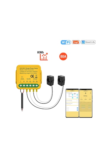 Tuya Wifi Akıllı Ev Enerji Monitörü 2.4ghz Akıllı Enerji S6907-2