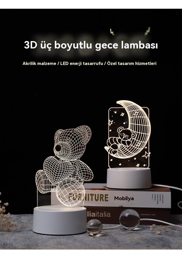 3d Gece Lambası Usb Renkli Uzaktan Kumanda - Gitar Diğer