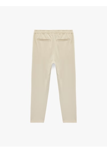 Koton Regular Fit Cepli Beli Bağcıklı Kumaş Pantolon Bej 6sam40014hw Ekru