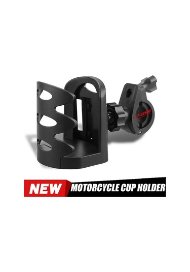 Evrensel Ayarlanabilir Motosiklet Bardak Tutucu Hızlı Bırakma Altın - Siyah