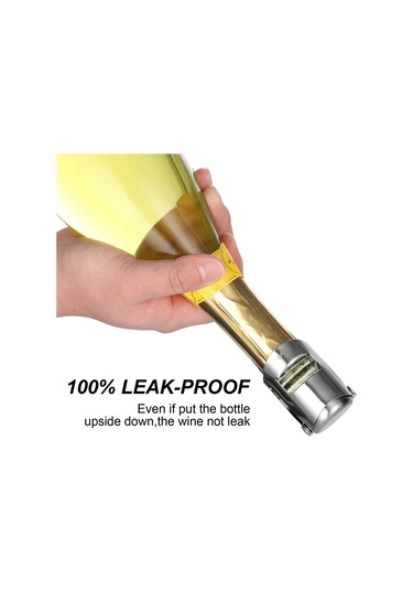 Konesam Pirinç Kapaklı Paslanmaz Çelik Şampanya Şişe Muhafaza Tıkanıklığı - Vakumlu Korumalı, Parlak Renkli 1 Adet