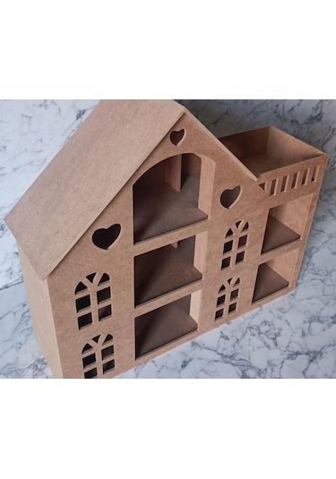 Hobi Adn Oyuncak Ev 3 Katlı Windows Penceri Model Ahşap Mdf Ham El Yapım