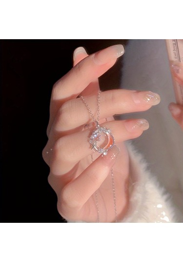 Tcherchi Yıldız Ay Aytaşı Kolye Gümüş