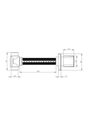 Aqua Bagno 90.99.06.01.02 Mega Ankastre Stop Valf 1/2 Mat Siyah