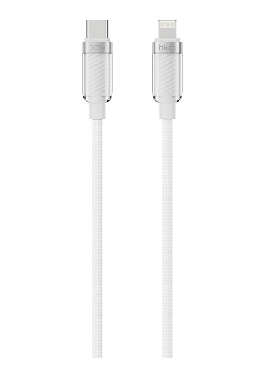 Knit Glam 30W Hızlı Şarj Destekli Type-C To Lightning Şarj Ve Data Aktarım Kablosu 1 Metre Beyaz