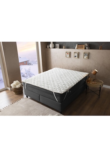 Duvetta %100 Doğal Yün Yatak Koruyucu Alez 180X200 Ekru
