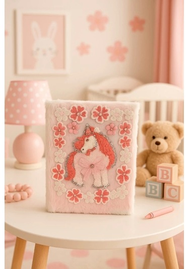 Çocuk Peluşlu Anı Defteri 80 Yaprak İthal Ürün Unicorn Çok Renkli