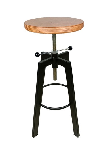 Helen Bar Sandalyesi Bar Taburesi Ahşap Oturak Çok Renkli