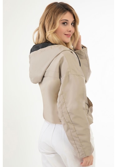 Riverstorm Kadın Taş Su Ve Rüzgar Geçirmez Kapüşonlu Cepli Oversize Yağmurluk - Rüzgarlık Taş