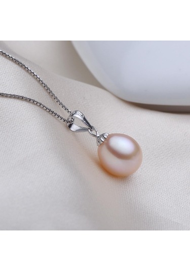 Pembe Tatlı Su İnci Kolye Kolye Kadınlar İçin 925 Ayar Gümüş Kolye Kore Oldukça Vintage Moda Takı 2021 Trend
