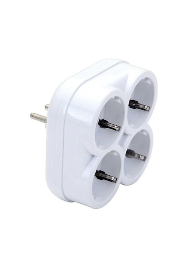 De-pa 10004 Topraklı 16 Amper 250 Volt Beyaz 4'lü Çok Amaçlı Golyat Priz