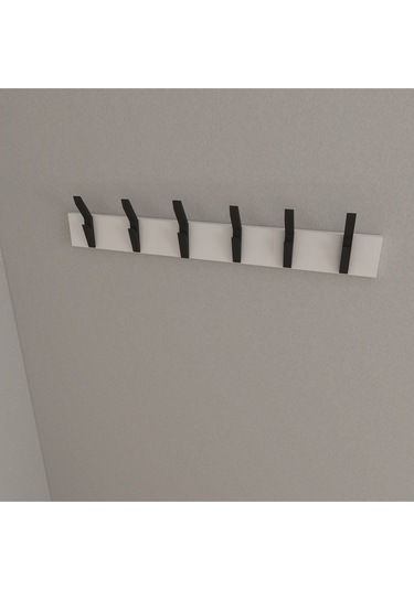 Hepsi3boyutlu Modern Duvar & Kapı Kanca Askılık - 6 Adet Siyah Kanca Askılık - Model No : 3 Siyah