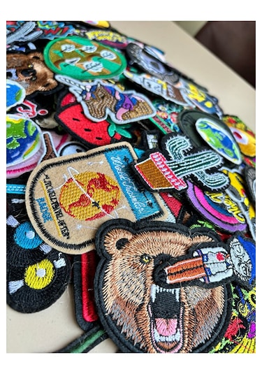 Halfart Karışık Desenli 50 Adet Ütü İle Yapışan Yama Arma Patch Seti Çok Renkli