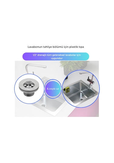 Desiphon Körüklü Lavabo Sifonu Lüks Körüklü Lavabo Evye Sifonu