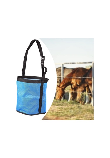 Homyl At Yem Torbası File Nefes Alabilen Güçlendirilmiş Mavi Mavi