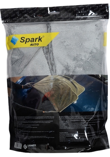 Spark 2316 Mikrofiber Peluş Oto Kurulama Bezi 60X90 Cm. Gri 1 Adet