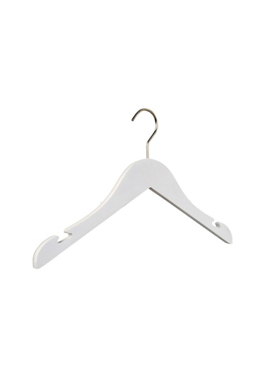 Nyn Ahşap 7-14 Yaş Genç Çocuk Elbise Askısı Beyaz Renk 32 Adet
