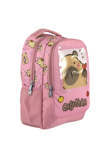 Capybara Kız Çocuk İlkokul Okul Sırt Çantası - Pembe - 5212 Çok Renkli