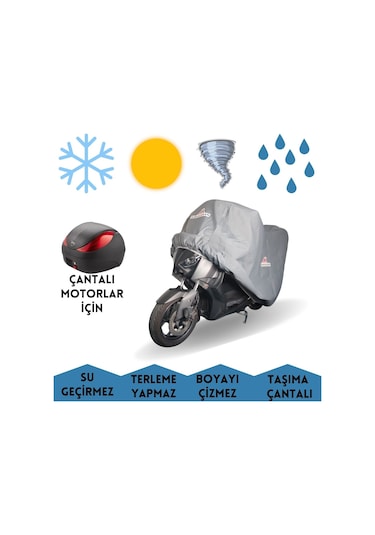 Arora Chinf 318 Uyumlu Arka Çantalı Motorlar İçin Brandası Su Geçirmez Motosiklet Örtüsü