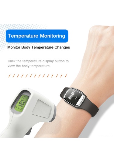 Moveevo M20 Ultrasonik Sivrisinek Kovucu: Saat, Sicaklık Ölçer Ve Bileklik 3'ü Bir Arada - Siyah Taşınabilir Dış Mekan Uyumlu