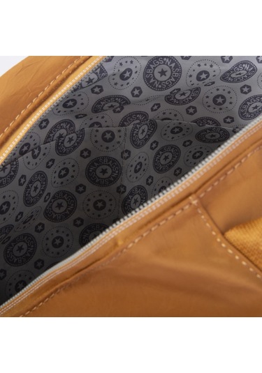 Nas Bag Extra Hafif Su Geçirmez Çok Gözlü Waterproof Unisex Sırt Çantası 30x40 Cm Hardal