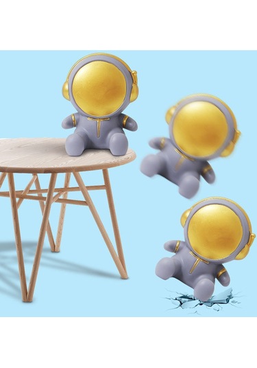 Cbtx Yaratıcı Karikatür Astronot Cep Telefonu Tutucu Masaüstü Cep Telefonu Braketi Standı Ev Dekor - Beyaz