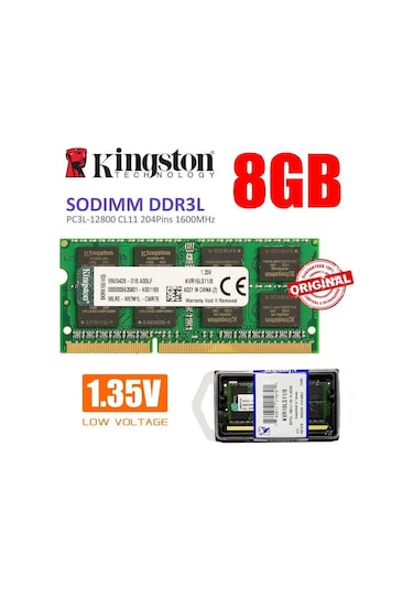 Kingston Valueram Ddr3l Low 1600mhz Kvr16ls11/8 Notebook Bellek