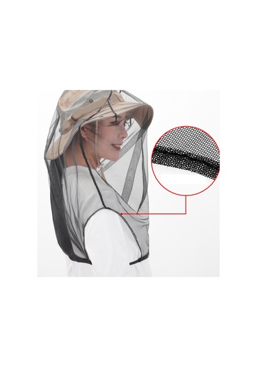Suntek Yüz Mesh Net Balıkçılık Yürüyüş Açık Siyah