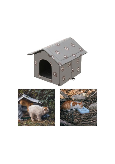 Suntek Açık Kedi Evi Küçük Köpek Kulübesi Mağarası Gri-m