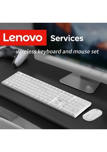 Oldfriend Lenovo 105 Tuşlu Kablosuz Klavye Ve Fare Seti - Beyaz - Hafif Ve Şık Diğer