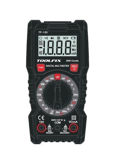 Toolfix Tf-133 Dijital Multimetre Ölçü Aleti 600v Lcd Ekranlı