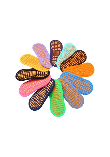 Turuncu Yetişkin Spor Nefes Alabilir Zemin Çorap Skid Trambolin Anti Pamuk