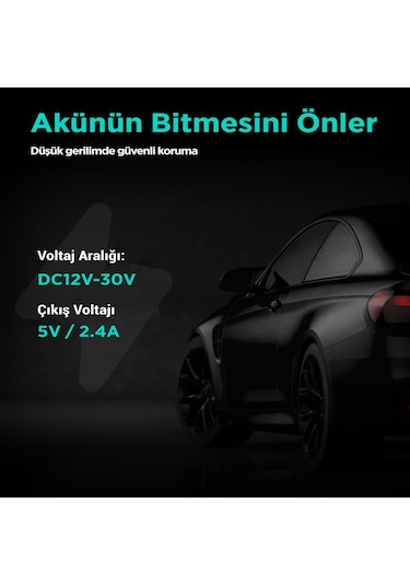 360+ Botslab G980H Pro/G500H Pro Type-C Araç İçi Kamera Park Modu Akü Bağlantı Kablosu (24 Saat Kayıt)