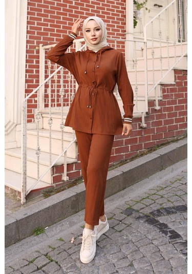Ribana Detaylı Takım Kahverengi Kahverengi