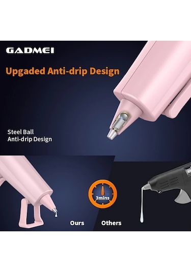 Honeybeeshop Kablosuz Sicak Tutkal Tabancasi Sesli Uyari Tozu Yükseltme Akilli Kapanma Usb-c Sarj 20 Adet 150mm Mini Tutkal Cubuklari