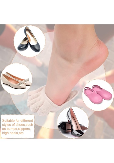 Padalink Kadınlar İçin 6'lı Set Yarı Ayaklı Kaymazsız Ayırıcı Parmak Çorap, Elastik Ölçek Us 6-9.5 , Uzun Yürüyüş/standing İçin Uygun Diğer