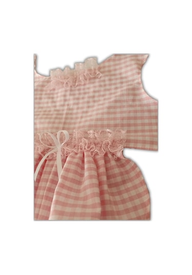 Pembe Beyaz Kareli Kurdeleli Kedi Köpek Kıyafeti Xsmall/xs/beden0