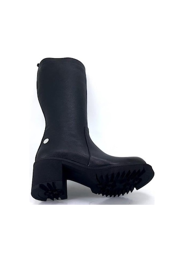 Mammamia 2060 Hakiki Deri Günlük Kadın Bot-siyah Siyah