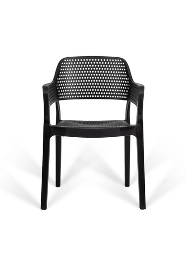 Hawaii Kollu Kafe Ve Balkon Sandalyesi 2'li Siyah