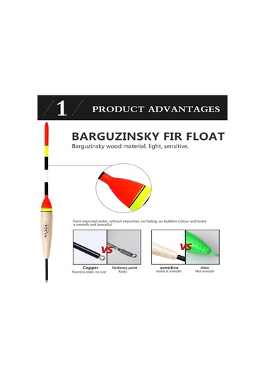 Ftk Barguzinsky Köknar Sarı Siyah 10 Adet/grup Balıkçılık Şamandıra Uzunluğu 15.5-17 Cm Şamandıra Ağırlığı 2g-6g Float 2g Length 19cm