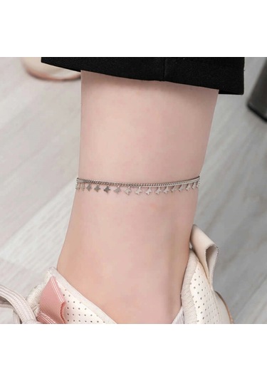 925 Ayar Gümüş Kelebek Halhal T8100 599599 A - Gümüş