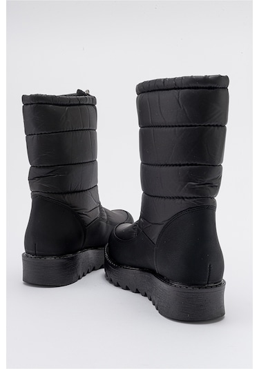 Luvishoes Vay Siyah Fermuarlı Kadın Kar Botu Siyah