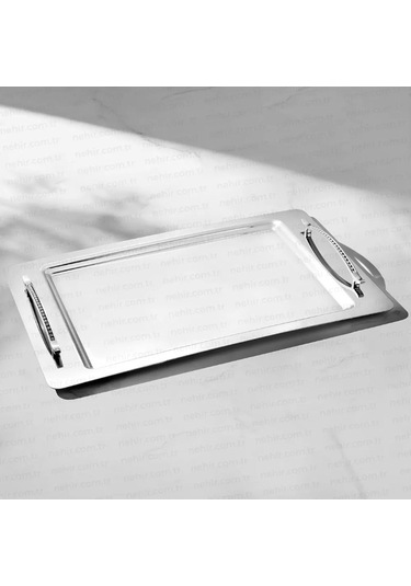 Nehir Rana Sade Çelik Çay Tepsi 48x31